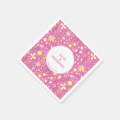 Serviette En Papier Fleur sauvage rose botanique motifs floraux servie (Coin)