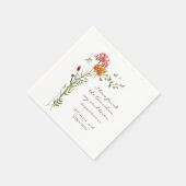 Serviette En Papier Fleur sauvage rose pâle Floral Mariage chrétien (Coin)