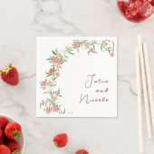Serviette En Papier Fleur sauvage rose Rose Spring Garland Mariage (En situation)