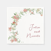 Serviette En Papier Fleur sauvage rose Rose Spring Garland Mariage (Devant)