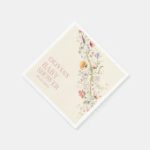 Serviette En Papier Fleur sauvage rustique Baby shower Floral Napkin (Coin)