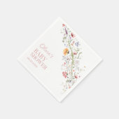 Serviette En Papier Fleur sauvage rustique Baby shower Floral Napkin (Coin)