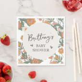 Serviette En Papier Fleur sauvage rustique Baby shower neutre genre (En situation)