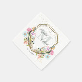 Serviette En Papier Fleur sauvage rustique Élégant Mariage Gold Crest (Coin)