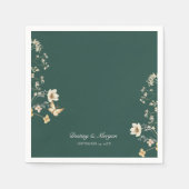Serviette En Papier Fleur sauvage rustique Frame Emerald Mariage vert (Devant)