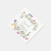 Serviette En Papier Fleur sauvage rustique moderne (Coin)