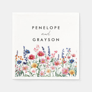 Serviette En Papier Fleur sauvage Rustique Pays Boho Floral Marine Mar