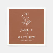 Serviette En Papier Fleur sauvage rustique Terracotta Boho Mariage (Devant)