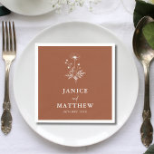 Serviette En Papier Fleur sauvage rustique Terracotta Boho Mariage