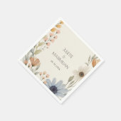 Serviette En Papier Fleur sauvage rustique Wreath Garden Mariage (Coin)
