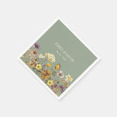 Serviette En Papier Fleur sauvage Sage Green Boho Mariage Napkins (Coin)