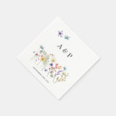 Serviette En Papier Fleur sauvage simple d'aquarelle Mariage de monogr (Coin)