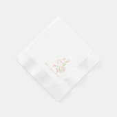 Serviette En Papier Fleur sauvage simple | Serviettes blanches (Coin)