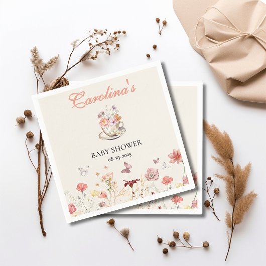 Serviette En Papier Fleur sauvage un bébé est en train de brasser le b