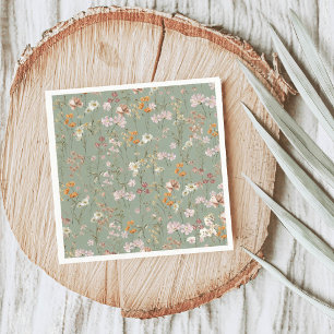Serviette En Papier Fleur sauvage Vert Sage Mariage Boho Dans Bloom Ga