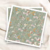 Serviette En Papier Fleur sauvage Vert Sage Mariage Boho Dans Bloom Ga