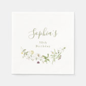 Serviette En Papier Fleur sauvage vert sauge rustique boho anniversair (Devant)