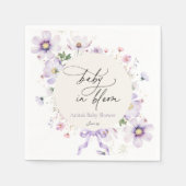 Serviette En Papier Fleur sauvage violet Baby shower en fleur (Devant)