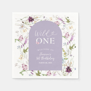 Serviette En Papier Fleur sauvage Wild ONE Papier à papillon