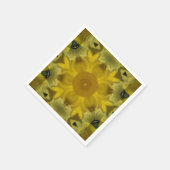 Serviette En Papier Fleur soleil éclate dorée (Coin)