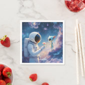 Serviette En Papier Fleur spatiale de l'astronaute d'Imaginaire (En situation)