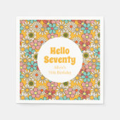 Serviette En Papier Fleur Super Hippie Retro Bonjour soixante-dix Anni (Devant)