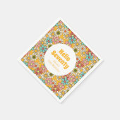 Serviette En Papier Fleur Super Hippie Retro Bonjour soixante-dix Anni (Coin)