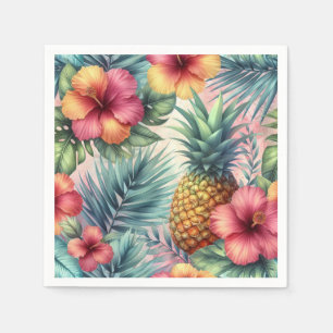 Serviette En Papier Fleur Tropicale