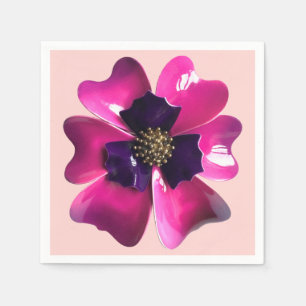 Serviette En Papier Fleur Tropicale - Épingle d'Orchidée Exotique Rose