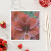 Serviette En Papier Fleur tropicale rouge (En situation)