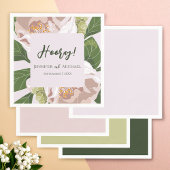 Serviette En Papier Fleur verdoyante et mariage élégant