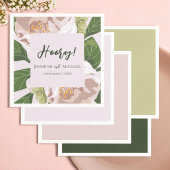 Serviette En Papier Fleur verdoyante et mariage élégant