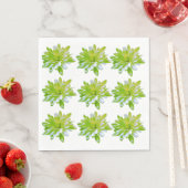 Serviette En Papier Fleur vert vert vert vert pâle marguerite (En situation)