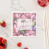 Serviette En Papier Fleur vintage 90e fête d'anniversaire (En situation)