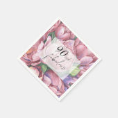 Serviette En Papier Fleur vintage 90e fête d'anniversaire (Coin)