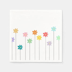 Serviette En Papier Fleur vintage colorée