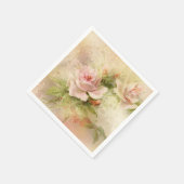 Serviette En Papier Fleur vintage rose rose (Coin)