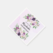 Serviette En Papier Fleur violet rose violet anniversaire (Coin)
