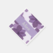Serviette En Papier Fleur violette Bas Mitzva serviette de nom (Coin)