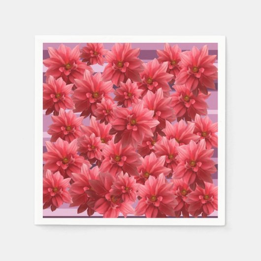 Serviette En Papier Fleuron rose (Devant)