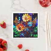 Serviette En Papier Fleurs (En situation)