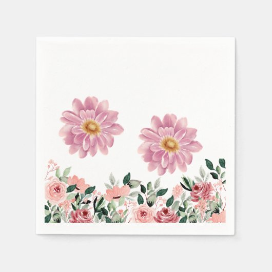 Serviette En Papier Fleurs (Devant)