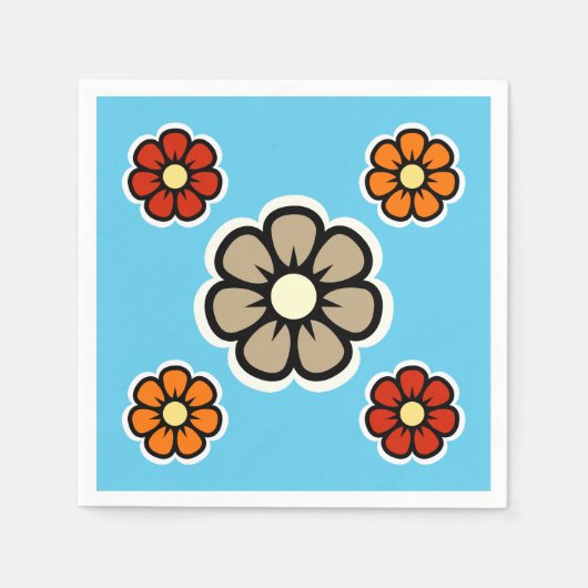Serviette En Papier Fleurs (Devant)