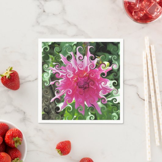 SERVIETTE EN PAPIER FLEURS (En situation)