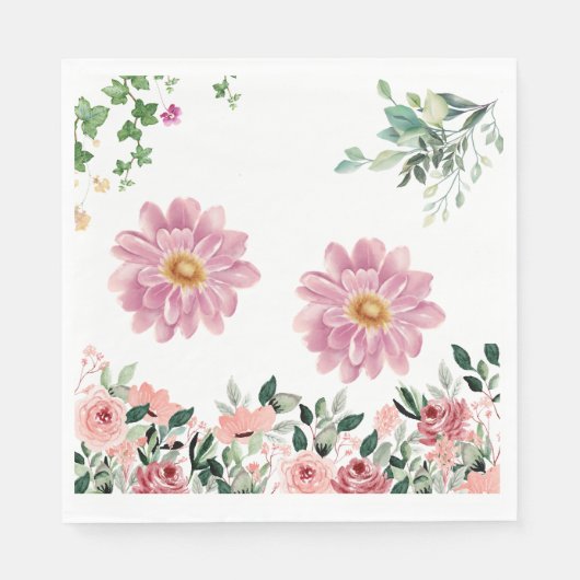 Serviette En Papier Fleurs (Devant)