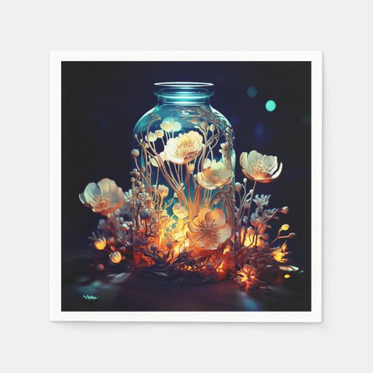 Serviette En Papier Fleurs (Devant)