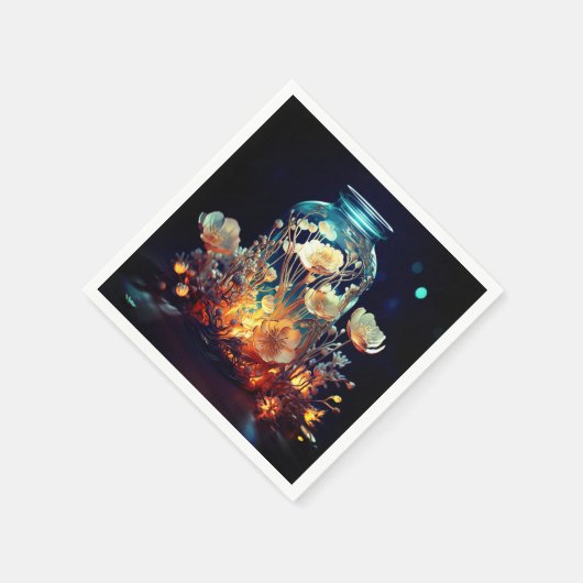 Serviette En Papier Fleurs (Coin)