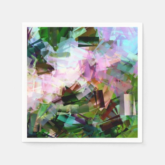 SERVIETTE EN PAPIER FLEURS ABSTRAITES (Devant)