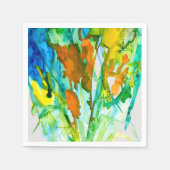 Serviette En Papier fleurs Abstraites d'aquarelle fleurie (Devant)