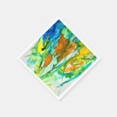 Serviette En Papier fleurs Abstraites d'aquarelle fleurie (Coin)